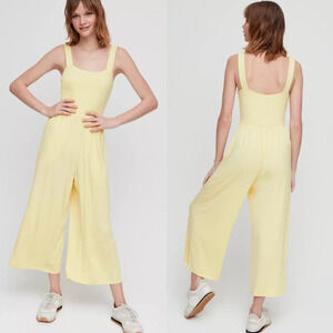 Aritzia Wilfred Free Assonance Jumpsuit Wide-Leg Cropped Flowy Yellow Size XS
